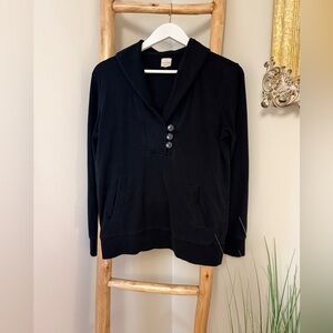 Banana Republic Shawl Collar Sweater Black Medium Pockets